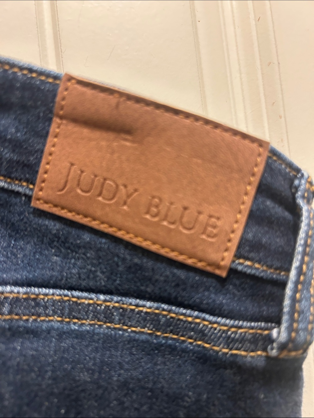 Like NEW Judy Blue 9 Dark Blue Wide-Leg High-Rise Jeans - Picture 4 of 5